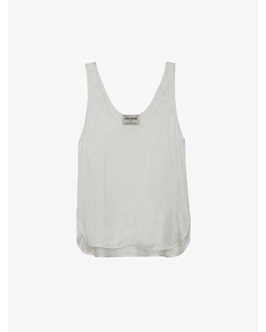 Zadig & Voltaire White Carys Satin Top