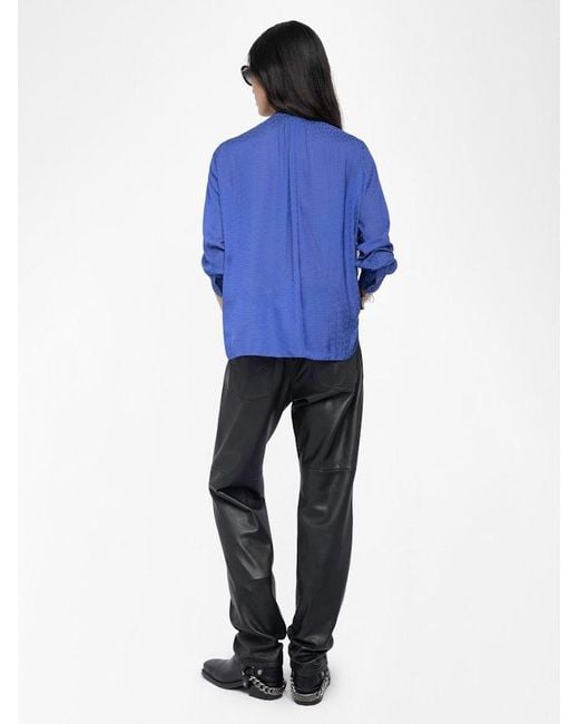 Zadig & Voltaire Blue Tink Satin Blouse