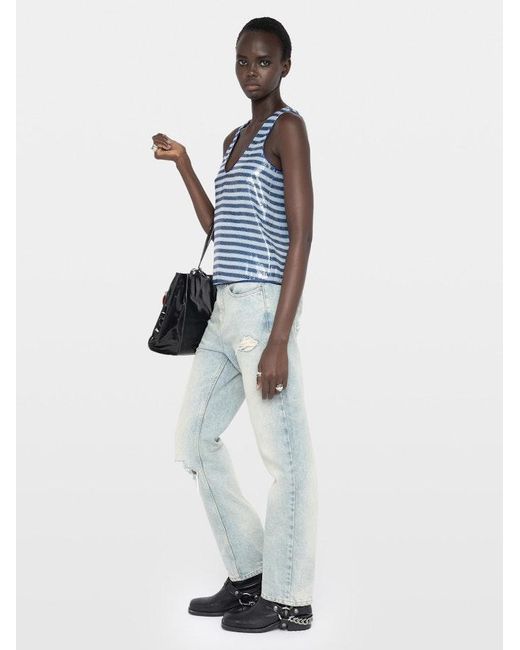 Zadig & Voltaire Blue Tarys Sequin Tank Top
