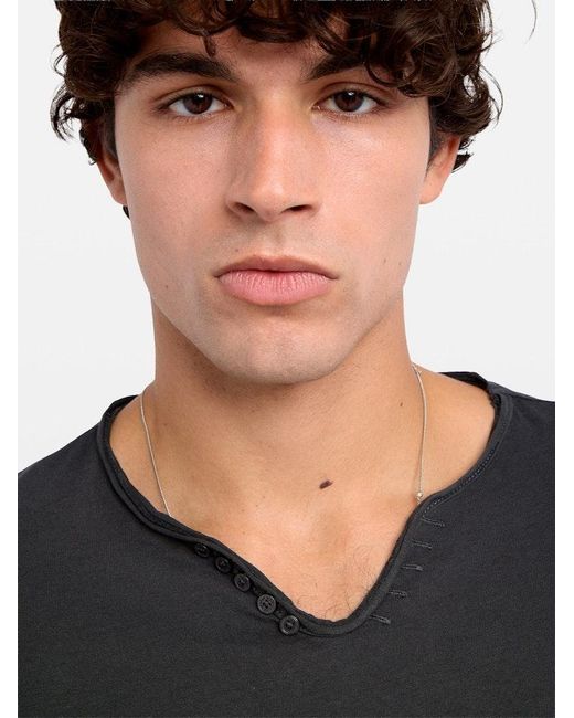Zadig & Voltaire Blue Monsatir Henley T-Shirt for men