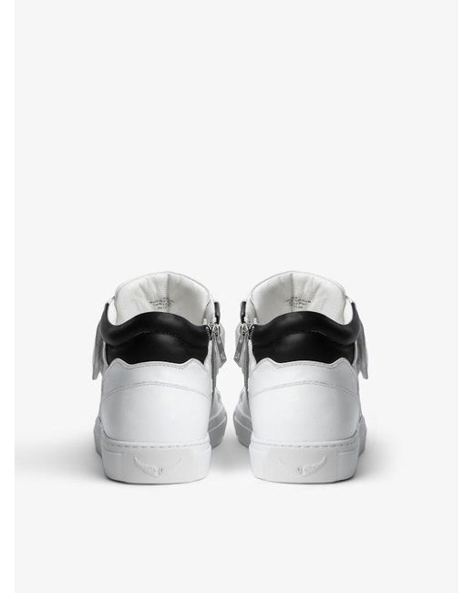 Zadig & Voltaire White Zv1747 Mid Flash Leather High-top Trainers