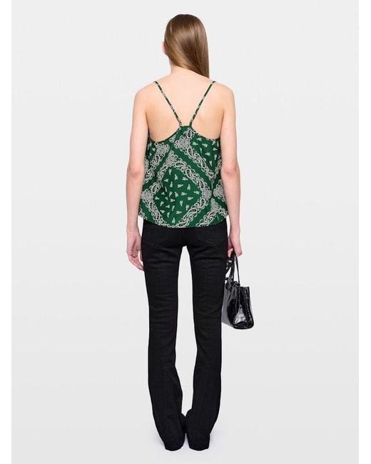 Zadig & Voltaire Green Cespa Camisole 100% Silk