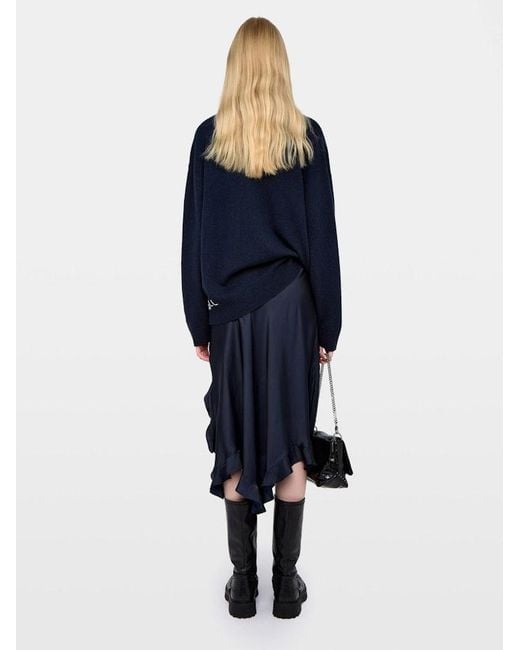 Zadig & Voltaire Blue Jeto Satin Skirt
