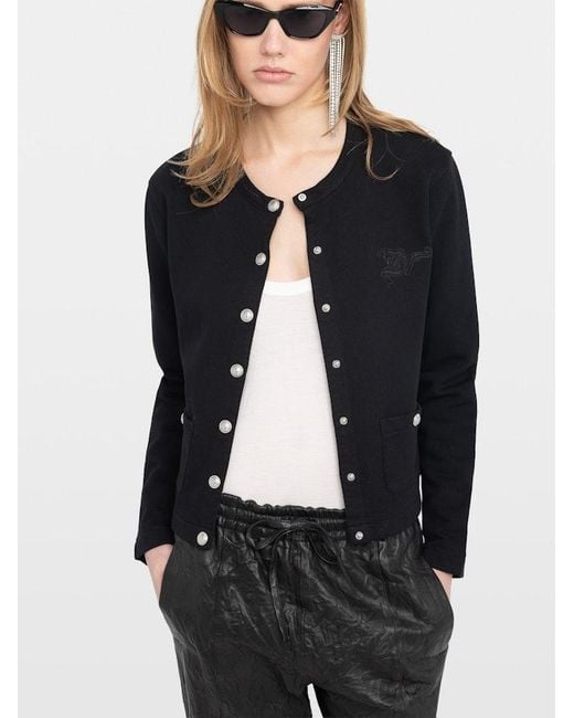 Zadig & Voltaire Black Cama Buttoned Sweatshirt