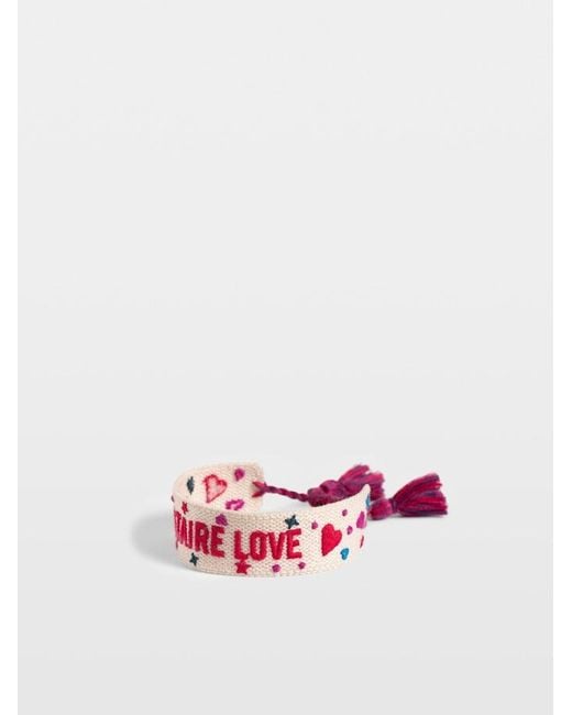 Zadig & Voltaire Red Zadig Love Woven Bracelet