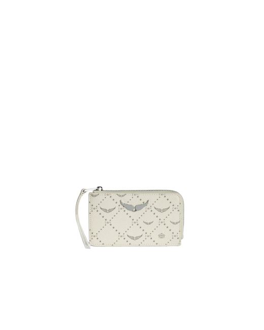 Zadig & Voltaire White Zv Card Monogram Card Holder