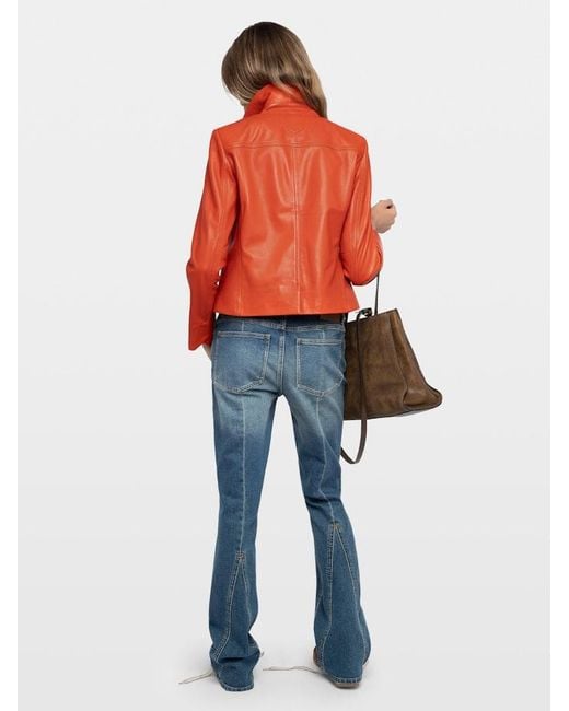 Zadig & Voltaire Orange Jacket Liam Leather