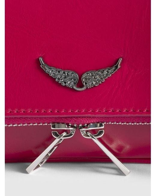 Zadig & Voltaire Pink Rock Mini Vintage Patent Clutch