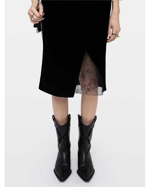Zadig & Voltaire Black Julen Velvet Skirt