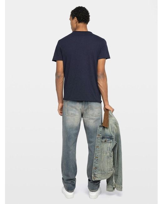 Zadig & Voltaire Blue Monastir Henley T-Shirt for men