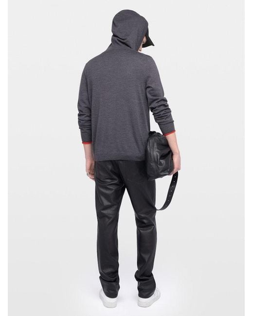 Zadig & Voltaire Gray Cardigan Clash 100% Wool for men