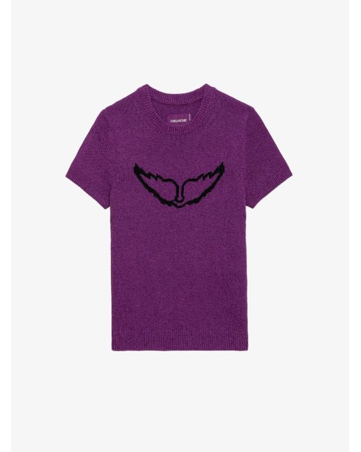 Zadig & Voltaire Purple Sorly Wings Jumper