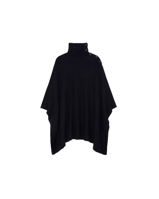 Zadig & Voltaire Black Palma Poncho 100% Cashmere