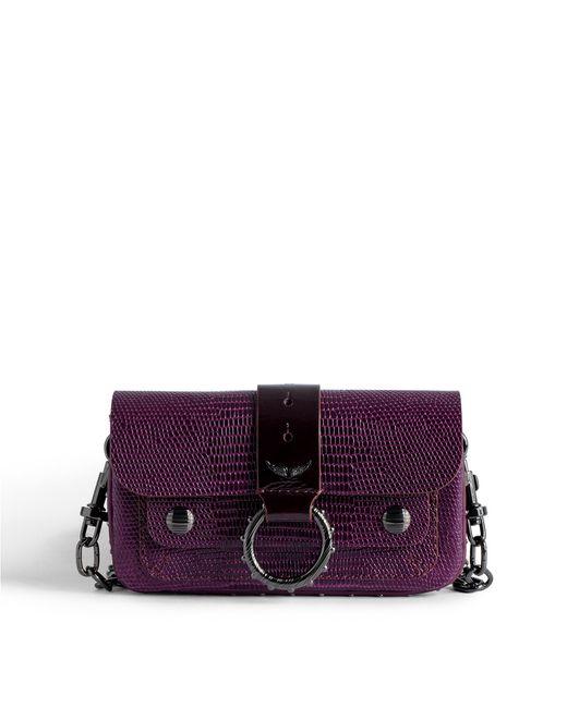 Zadig & Voltaire Purple Kate Wallet Embossed Bag