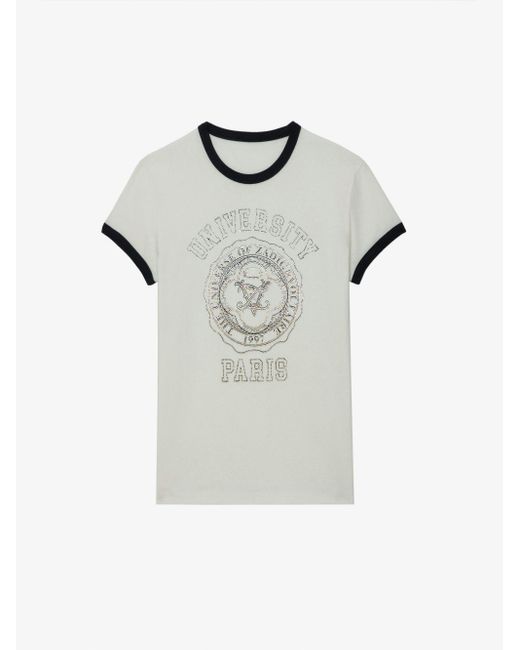 Zadig & Voltaire Gray Walk University Diamanté T-shirt