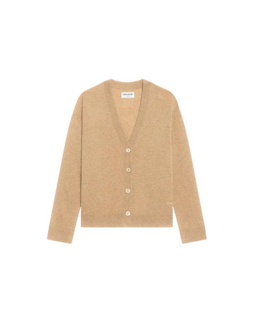 Zadig & Voltaire Natural Mirkaz Cardigan 100% Cashmere