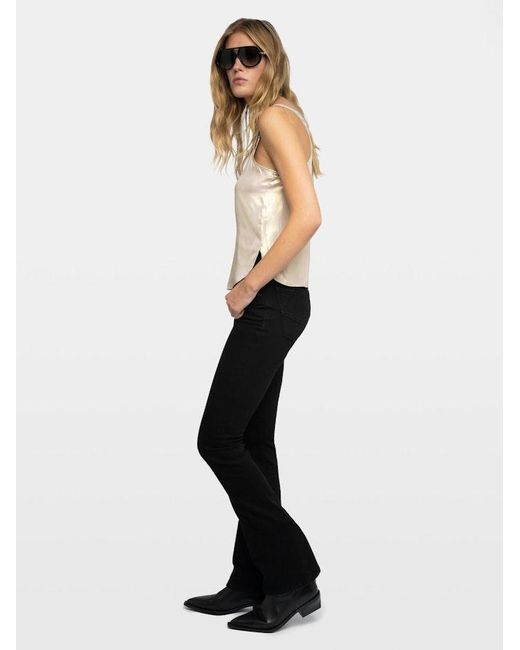 Zadig & Voltaire White Tarys Satin Top