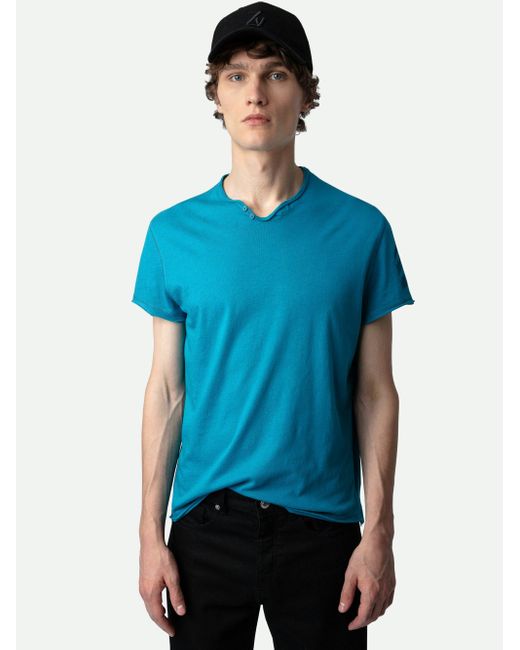 Zadig & Voltaire Blue Monastir Arrows-print Organic Cotton T-shirt for men