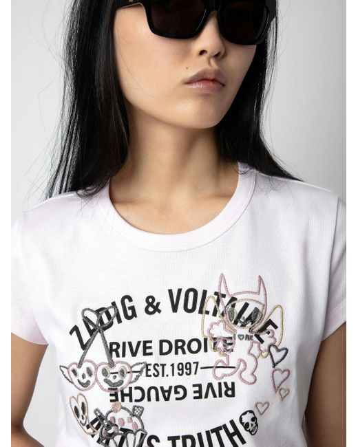 T-shirt woop blason Zadig & Voltaire en coloris Gray