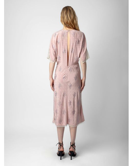 Zadig & Voltaire Pink Rey Silk Jacquard Dress