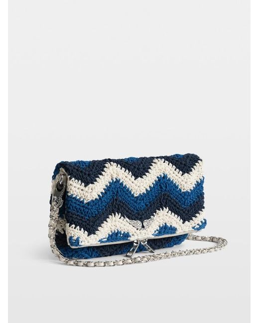 Zadig & Voltaire Blue Rock Macramé Clutch