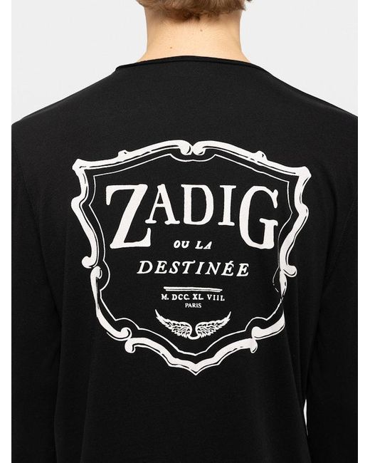 Zadig & Voltaire Black Monastir Henley T-Shirt for men
