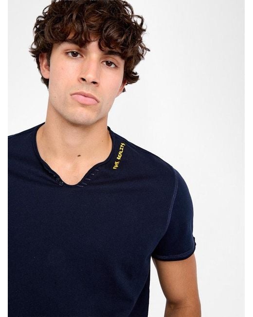 Zadig & Voltaire Blue Monsatir Henley T-Shirt for men