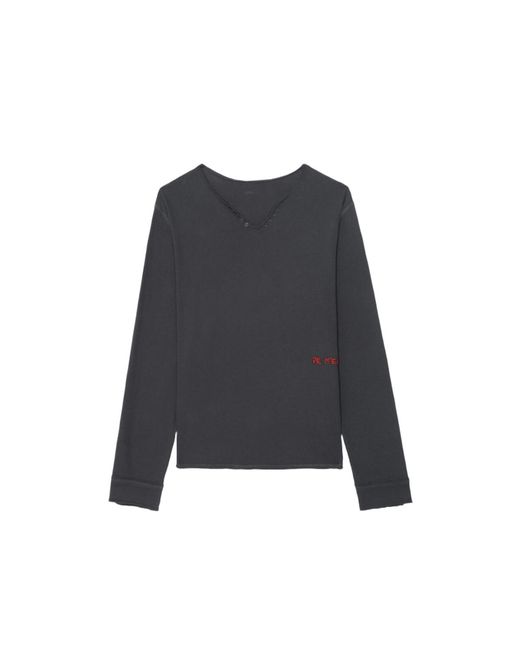 Zadig & Voltaire Blue Monsatir Henley T-Shirt for men