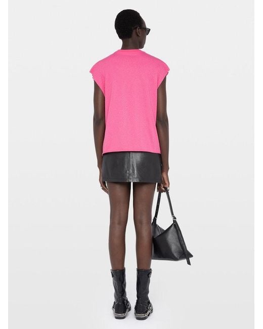 Zadig & Voltaire Pink Cloe Tank Top