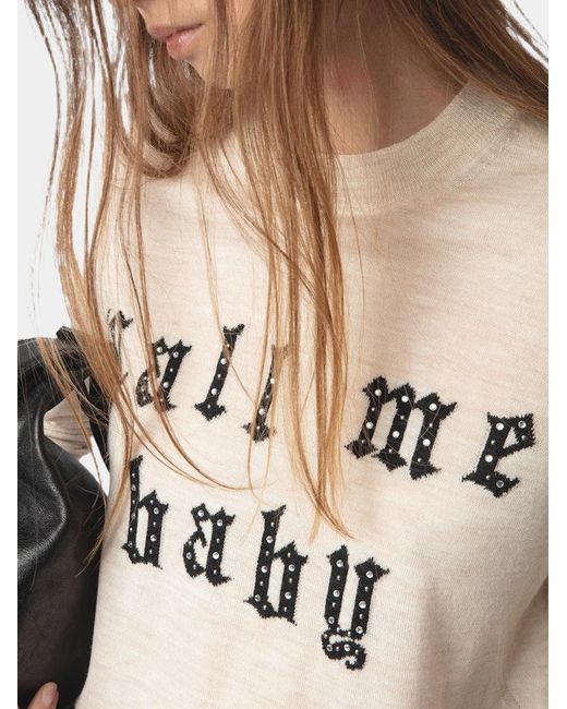 Zadig & Voltaire White Ivy Jumper 100% Merino Wool