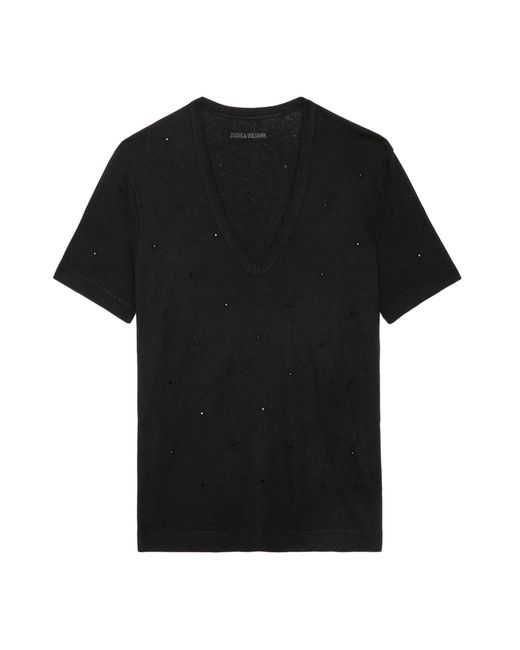 Zadig & Voltaire Black Wassa Diamanté T-shirt