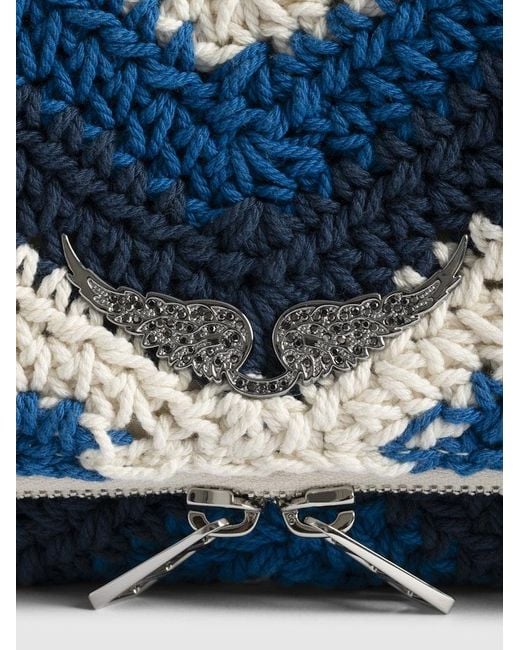 Zadig & Voltaire Blue Rock Macramé Clutch