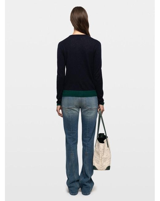 Zadig & Voltaire Blue Missya Cardigan 100% Cashmere