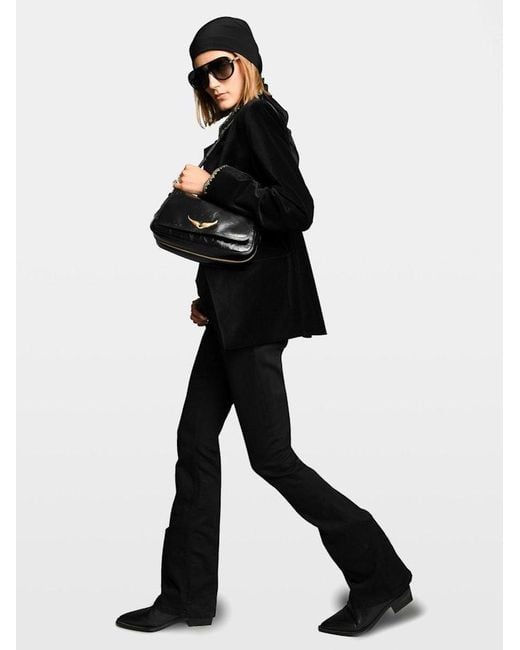 Zadig & Voltaire Black Le Zouzou Vintage Patent Bag