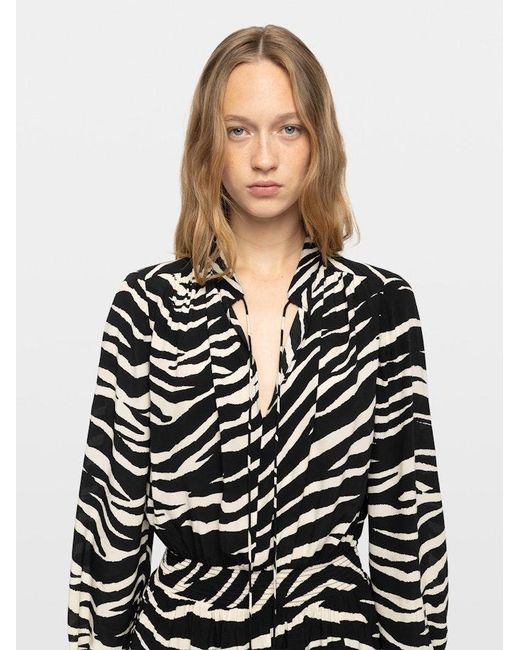 Zadig & Voltaire Black Rayados Dress