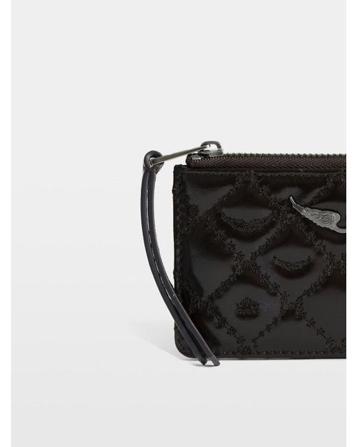 Zadig & Voltaire Black Zv Card Vintage Monogram Cardholder