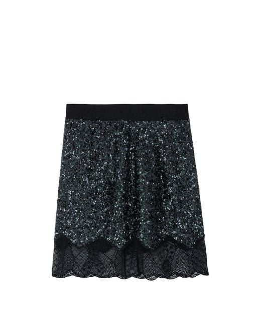 Zadig & Voltaire Black Justicias Sequin Skirt