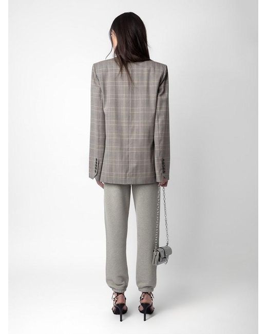 Zadig & Voltaire Gray Sofia Logo-Print Organic-Cotton Jogging Bottoms