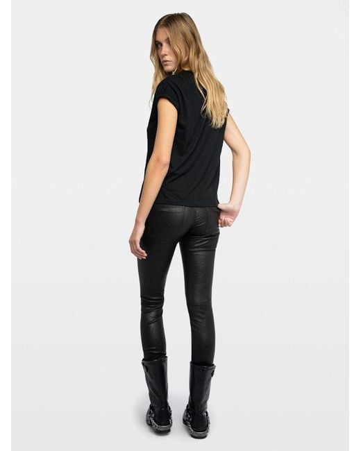 Zadig & Voltaire Black Phlame Leather Trousers