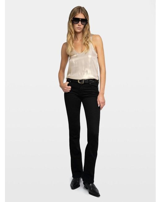 Zadig & Voltaire White Tarys Satin Top
