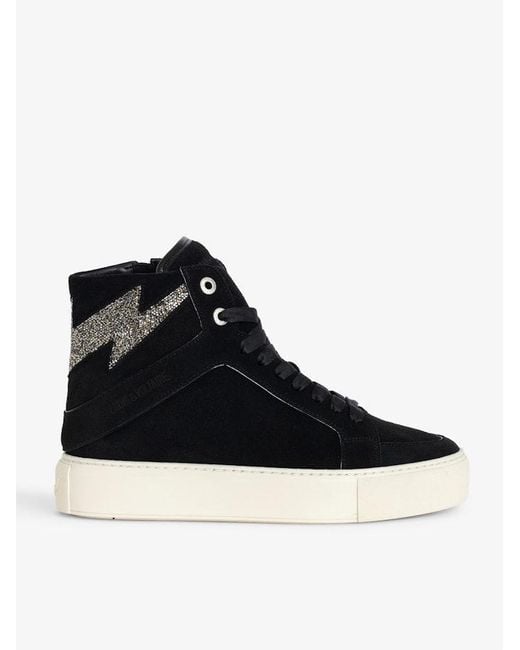 Zadig & Voltaire Black Zv1747 High Flash High-Top Platform Trainers