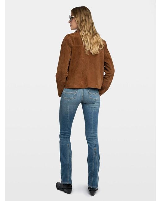 Zadig & Voltaire Brown Lessa Jacket 100% Suede Leather