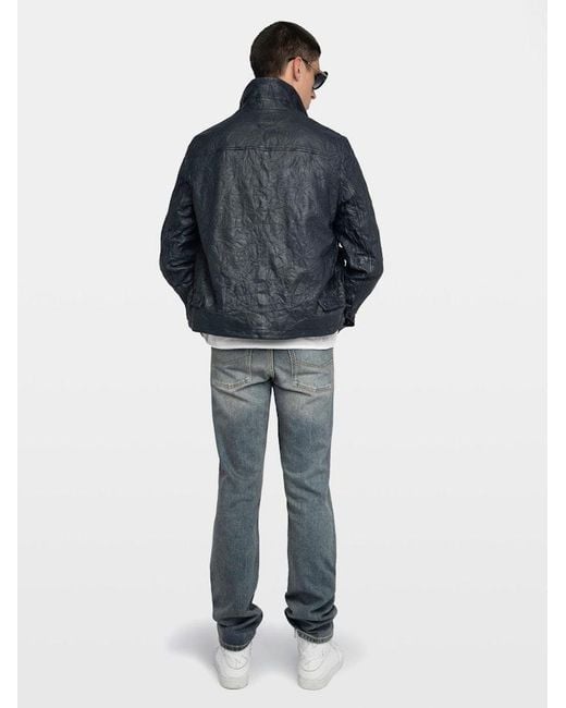 Zadig & Voltaire Blue Loumy Leather Jacket for men