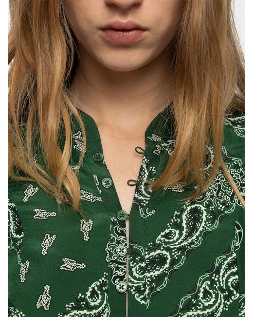 Zadig & Voltaire Green Twina Shirt 100% Silk