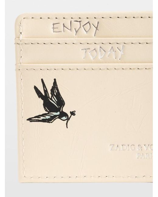 Zadig & Voltaire White Zv Pass Tattoo Card Holder