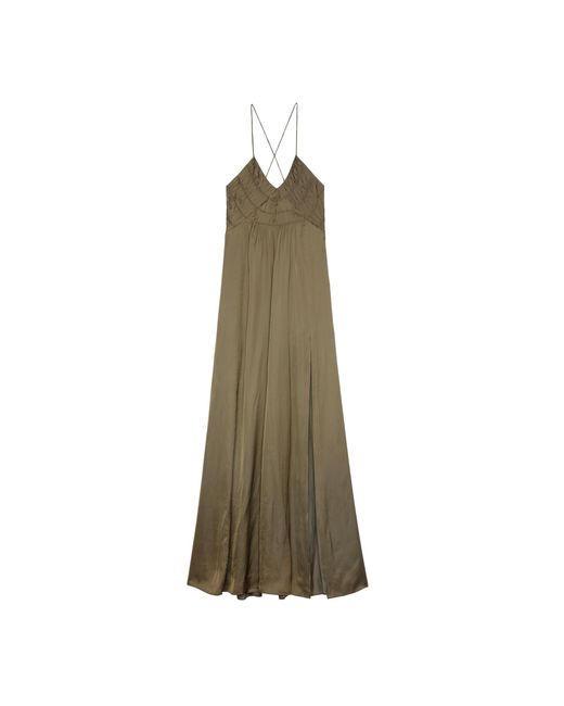 Zadig & Voltaire Rayonne Satin Dress in Green | Lyst UK