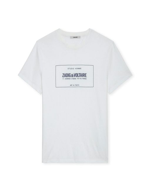 Zadig & Voltaire White Logo-print Organic Cotton T-shirt for men