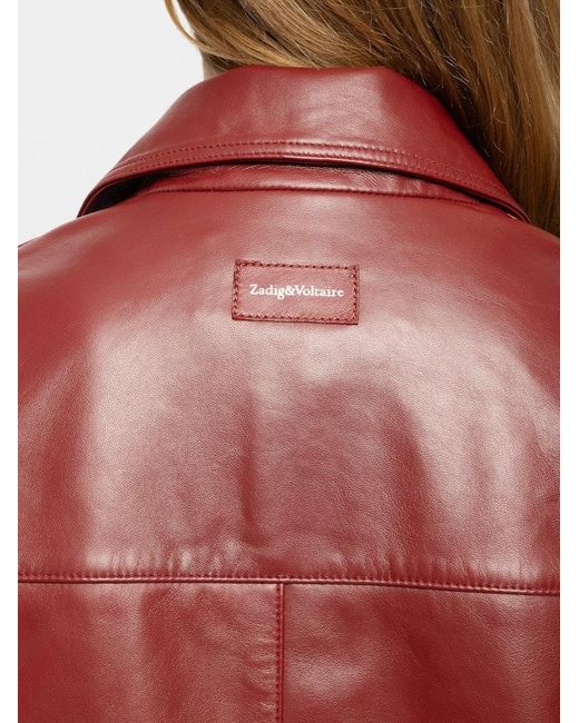 Zadig & Voltaire Red Lessa Leather Jacket