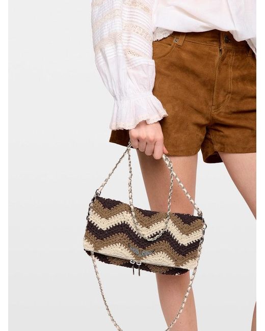 Zadig & Voltaire Brown Rock Macramé Clutch