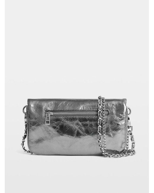 Zadig & Voltaire Gray Rock Mini Vintage Metal Clutch